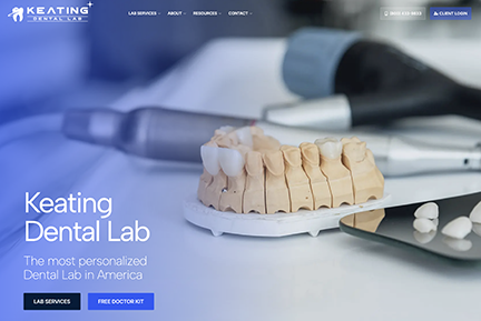 Keating Dental Lab website design